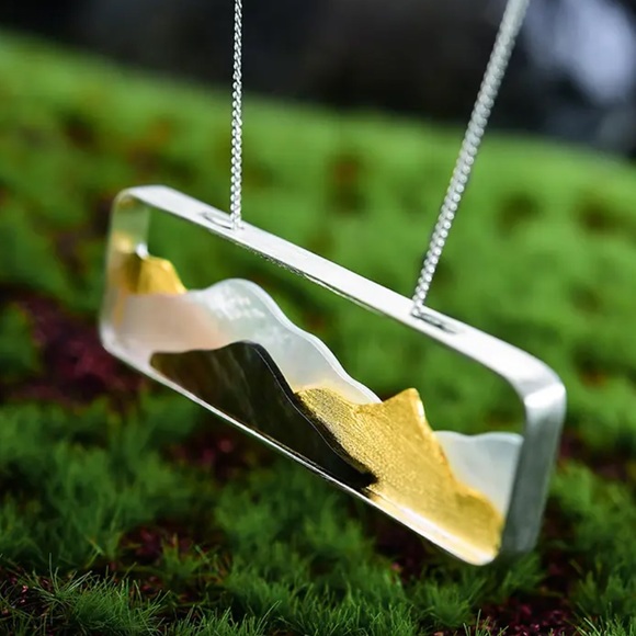 🎁 925 Silver Artisan Handmade Mother of Pearl The Zenaide Mountain Necklace - Picture 5 of 8